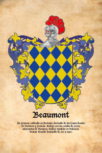 Escudo heráldico del apellido BEAUMONT