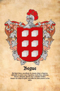Escudo heráldico del apellido BEGUE