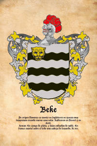 Escudo heráldico del apellido BEKE