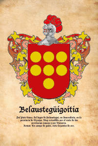 Escudo heráldico del apellido BELAUSTEGÜIGOITIA