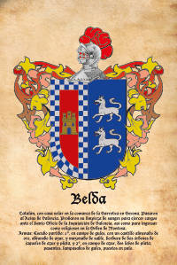 Escudo heráldico del apellido BELDA