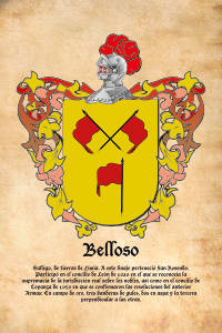 Escudo heráldico del apellido BELLOSO