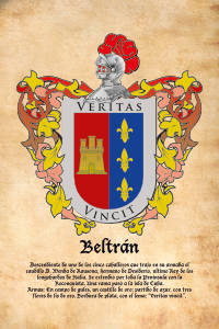 Escudo heráldico del apellido BELTRAN