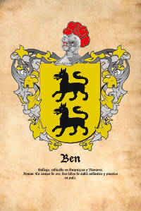 Escudo heráldico del apellido BEN