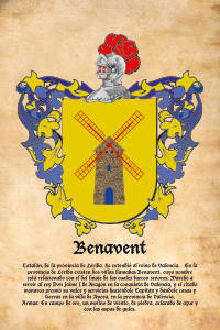 Escudo heráldico del apellido BENAVENT