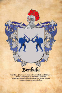 Escudo heráldico del apellido BENDALA