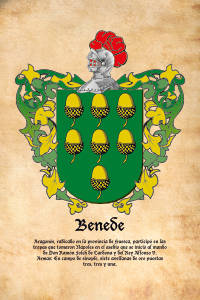 Escudo heráldico del apellido BENEDE