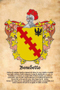 Escudo heráldico del apellido BENEDETTO