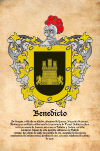 Escudo heráldico del apellido BENEDICTO