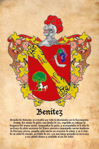 Escudo heráldico del apellido BENITEZ