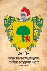 Escudo heráldico del apellido BENITO