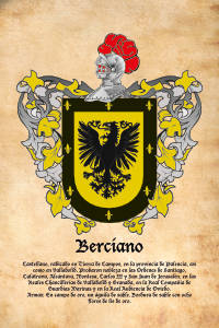 Escudo heráldico del apellido BERCIANO