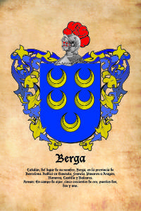 Escudo heráldico del apellido BERGA