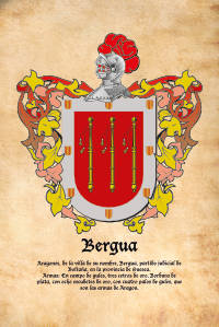 Escudo heráldico del apellido BERGUA