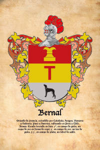 Escudo heráldico del apellido BERNAL