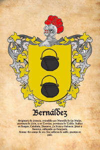 Escudo heráldico del apellido BERNALDEZ