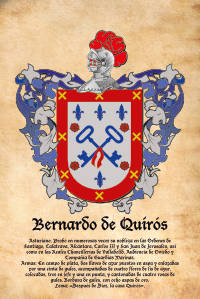 Escudo heráldico del apellido BERNARDO DE QUIROS