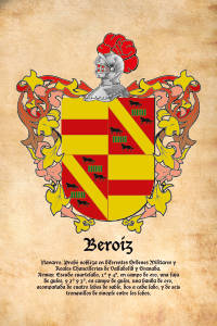 Escudo heráldico del apellido BEROIZ