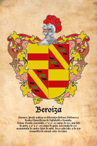 Escudo heráldico del apellido BEROIZA