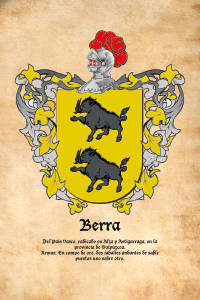 Escudo heráldico del apellido BERRA