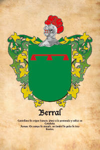 Escudo heráldico del apellido BERRAL