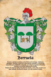Escudo heráldico del apellido BERRUETA