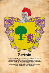 Escudo heráldico del apellido BERTRAN