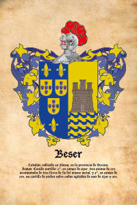 Escudo heráldico del apellido BESER