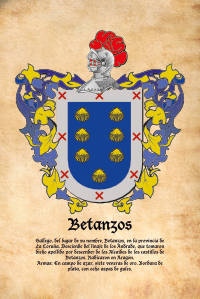 Escudo heráldico del apellido BETANZOS