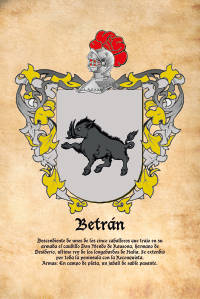 Escudo heráldico del apellido BETRAN