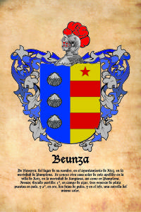 Escudo heráldico del apellido BEUNZA