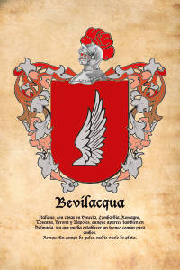 Escudo heráldico del apellido BEVILACQUA