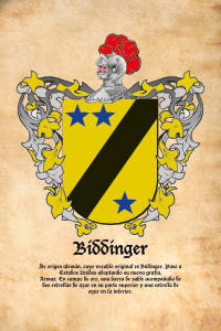 Escudo heráldico del apellido BIDDINGER