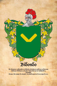Escudo heráldico del apellido BIDONDO