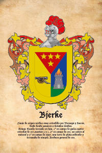 Escudo heráldico del apellido Bjerke