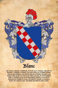 Escudo heráldico del apellido BLANC