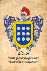 Escudo heráldico del apellido BLANCA