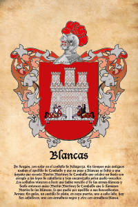 Escudo heráldico del apellido BLANCAS