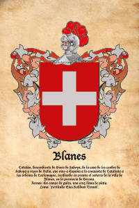 Escudo heráldico del apellido BLANES