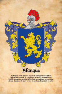 Escudo heráldico del apellido BLANQUE