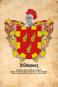Escudo heráldico del apellido BLANQUEZ