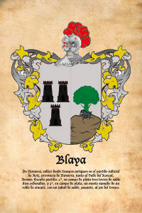 Escudo heráldico del apellido BLAYA