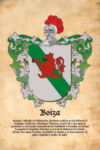 Escudo heráldico del apellido BOIZA