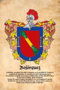 Escudo heráldico del apellido Bojórquez