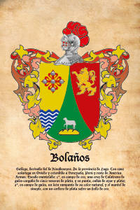 Escudo heráldico del apellido BOLAÑOS