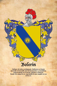Escudo heráldico del apellido BOLERIN
