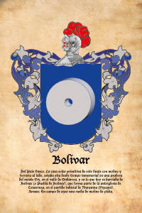 Escudo heráldico del apellido BOLIVAR