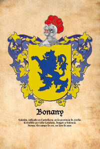 Escudo heráldico del apellido BONANY