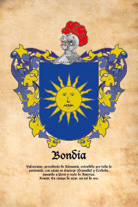 Escudo heráldico del apellido BONDIA