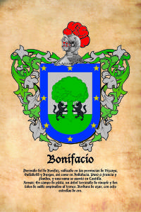 Escudo heráldico del apellido BONIFACIO